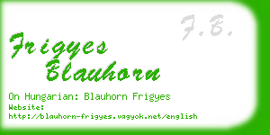 frigyes blauhorn business card
